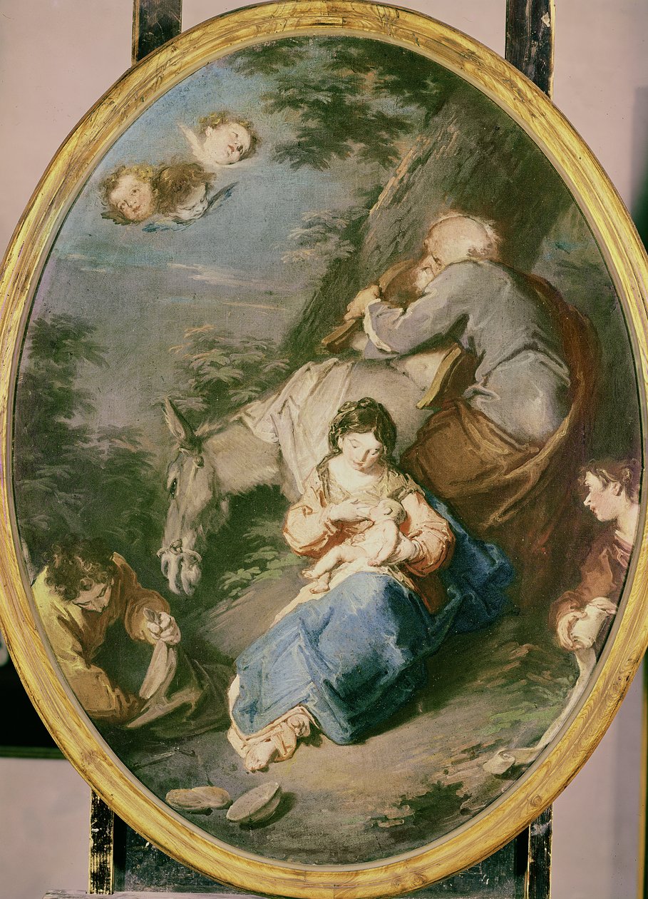 Hvil under flyturen til Egypt, ca. 1740-tallet av Giuseppe Bazzani