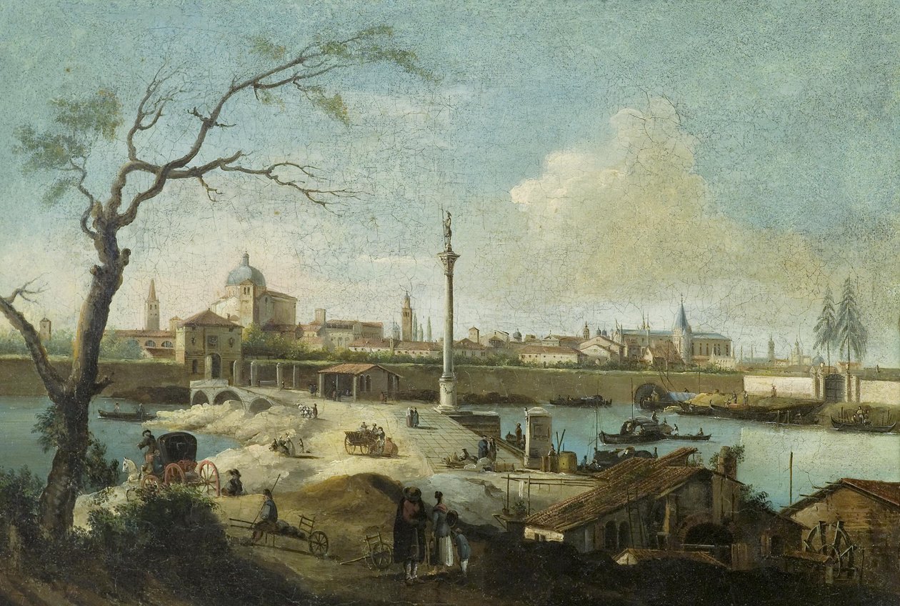Capriccio med utsikt over Padua av Giuseppe Bernardino Bison