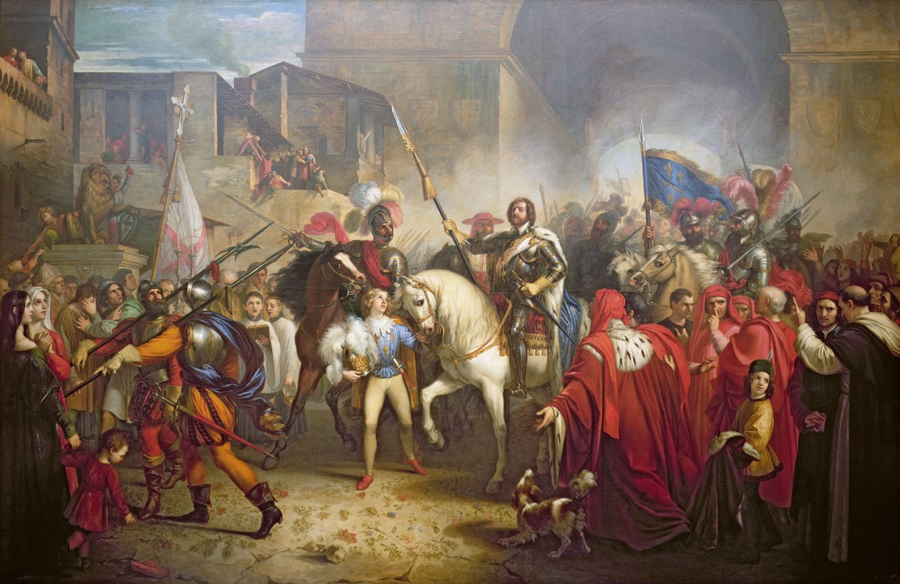 Innreise av Charles VIII (1470-98) i Firenze i 1494 av Giuseppe Bezzuoli