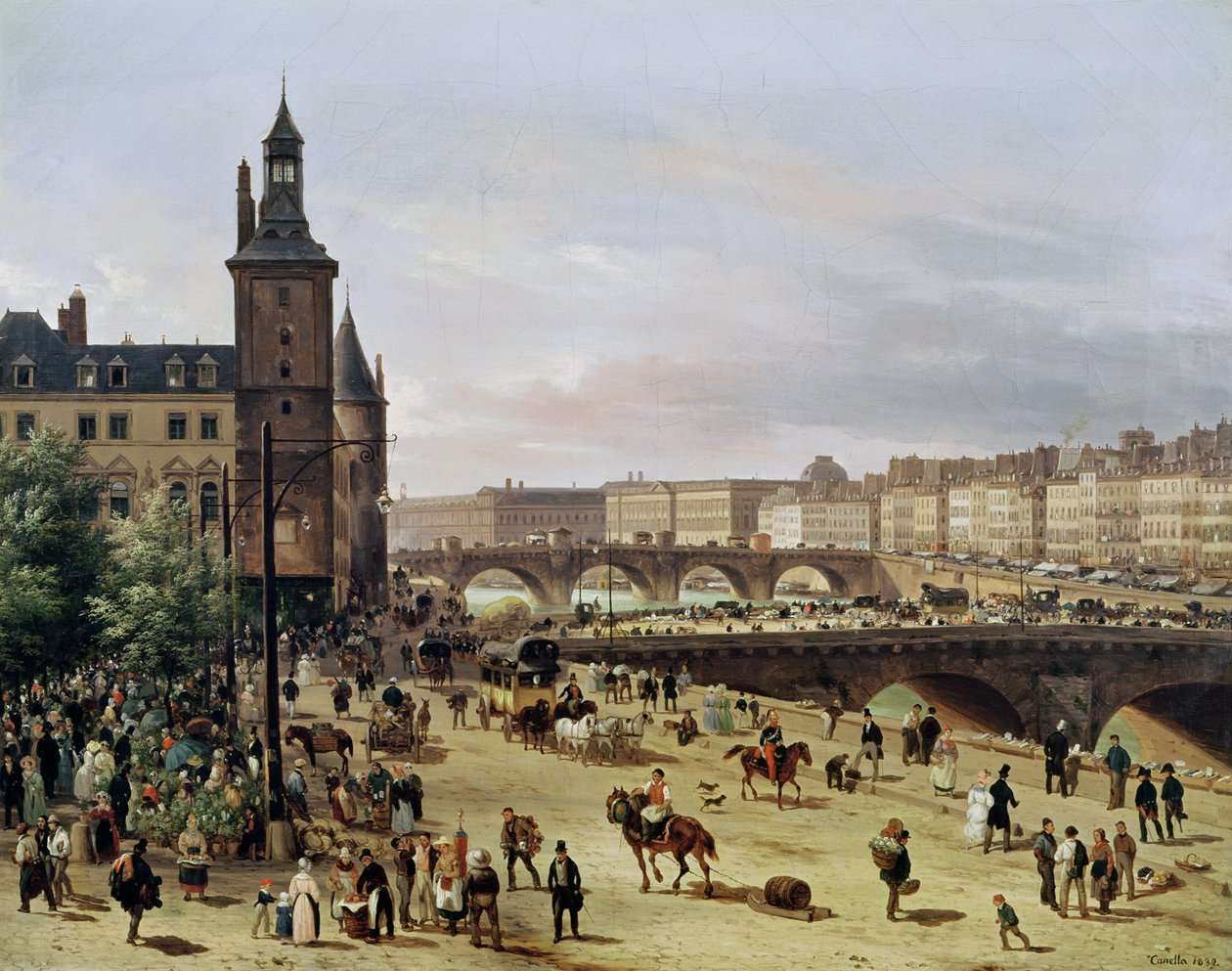 Blomstermarkedet, 1832 av Giuseppe Canella