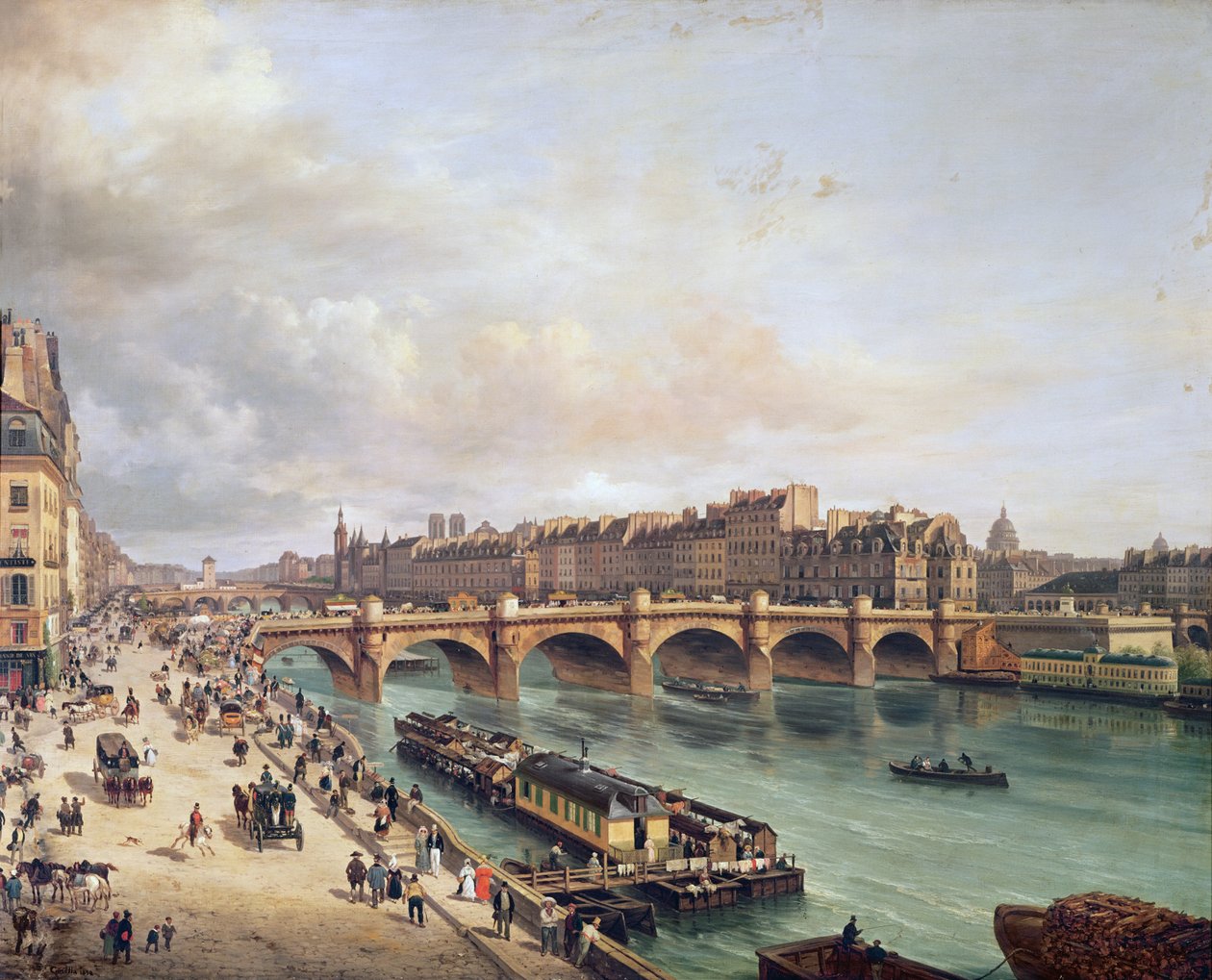 Utsikt over Pont Neuf, 1832 av Giuseppe Canella