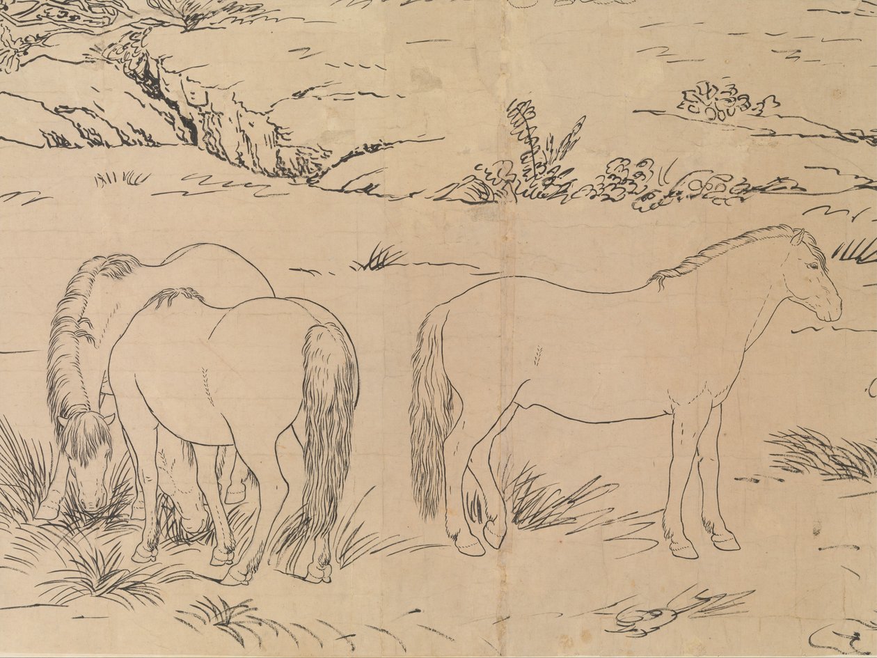 Ett hundre hester (utkast) av Giuseppe Castiglione