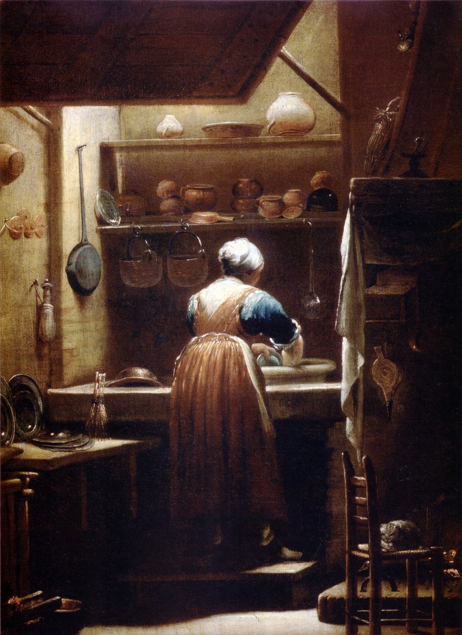 Kjøkkenpiken av Giuseppe Crespi