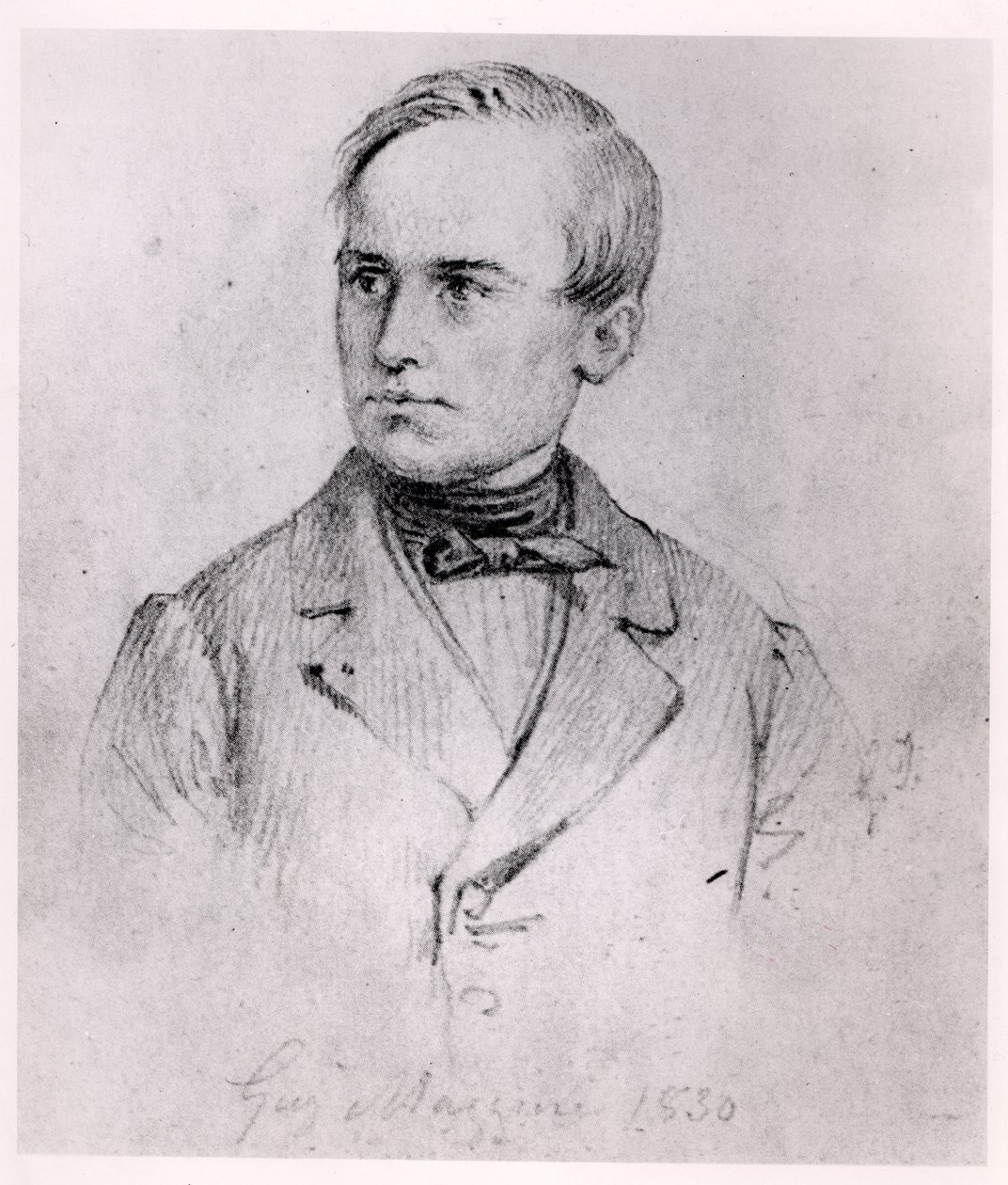 Giuseppe Mazzini (1805-72) 1830 (kull) av Giuseppe Isola