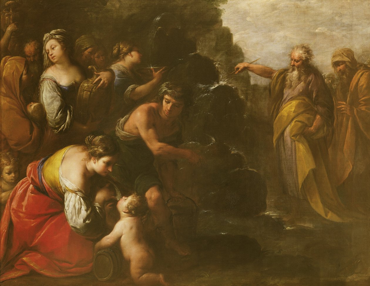 Moses slo vann fra klippen av Giuseppe Nuvolone