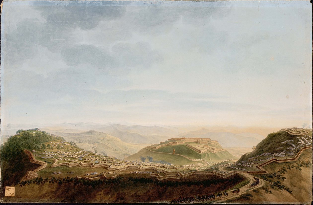 Fort de la Ceva 16. april 1796 av Giuseppe Pietro Bagetti