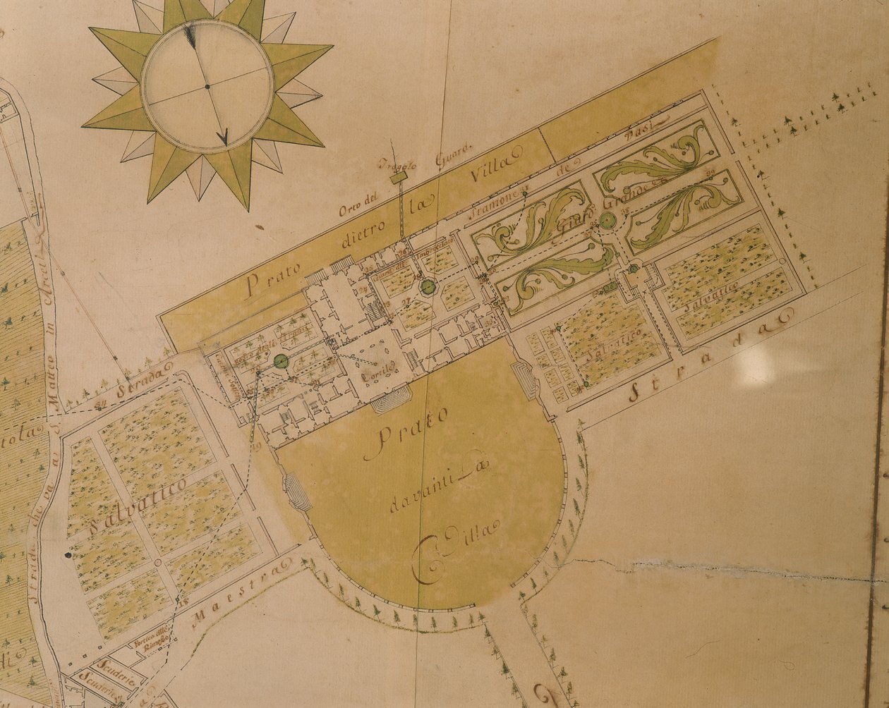 Plan over Villa del Poggio Imperiale av Giuseppe Ruggieri