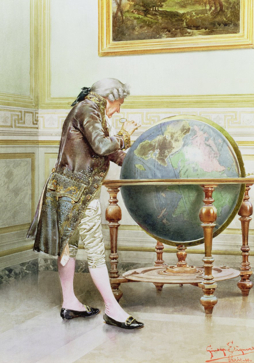 Studerer kloden av Giuseppe Signorini