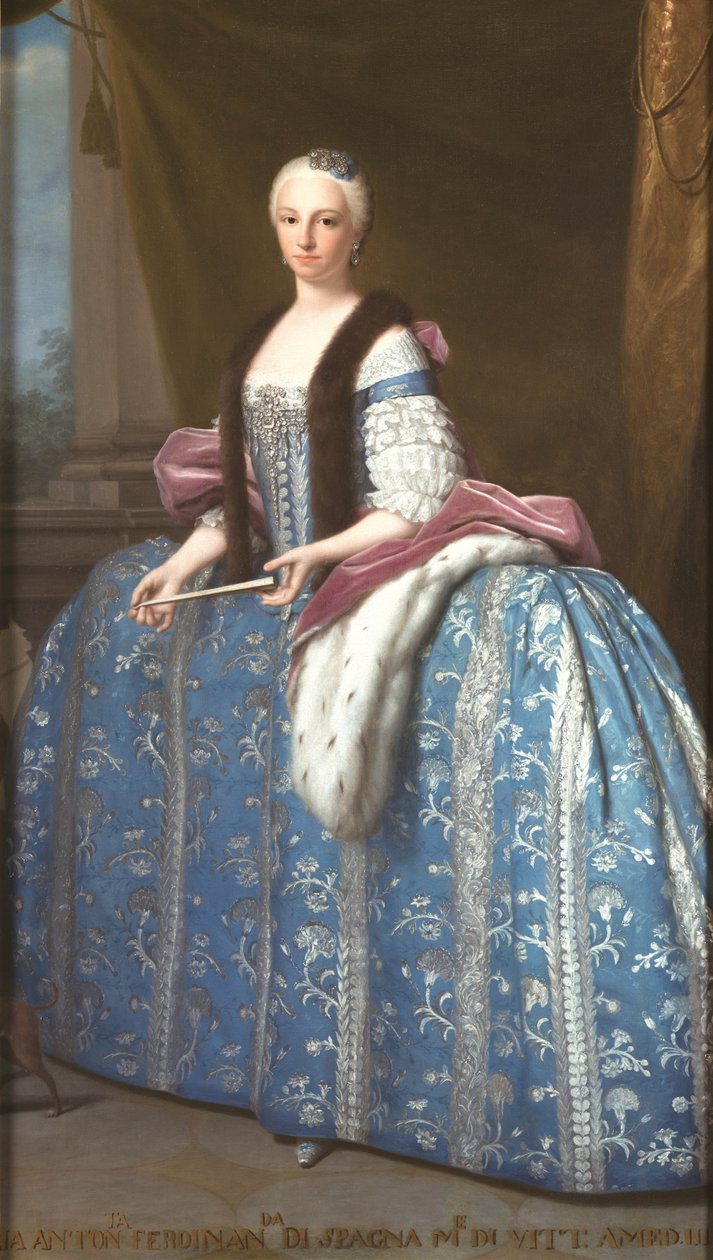 Portrett av Maria Antonia Ferdinanda av Spania, dronning av Sardinia, kone til Vittorio Amedeo III av Giuseppe o Nicola Duprà