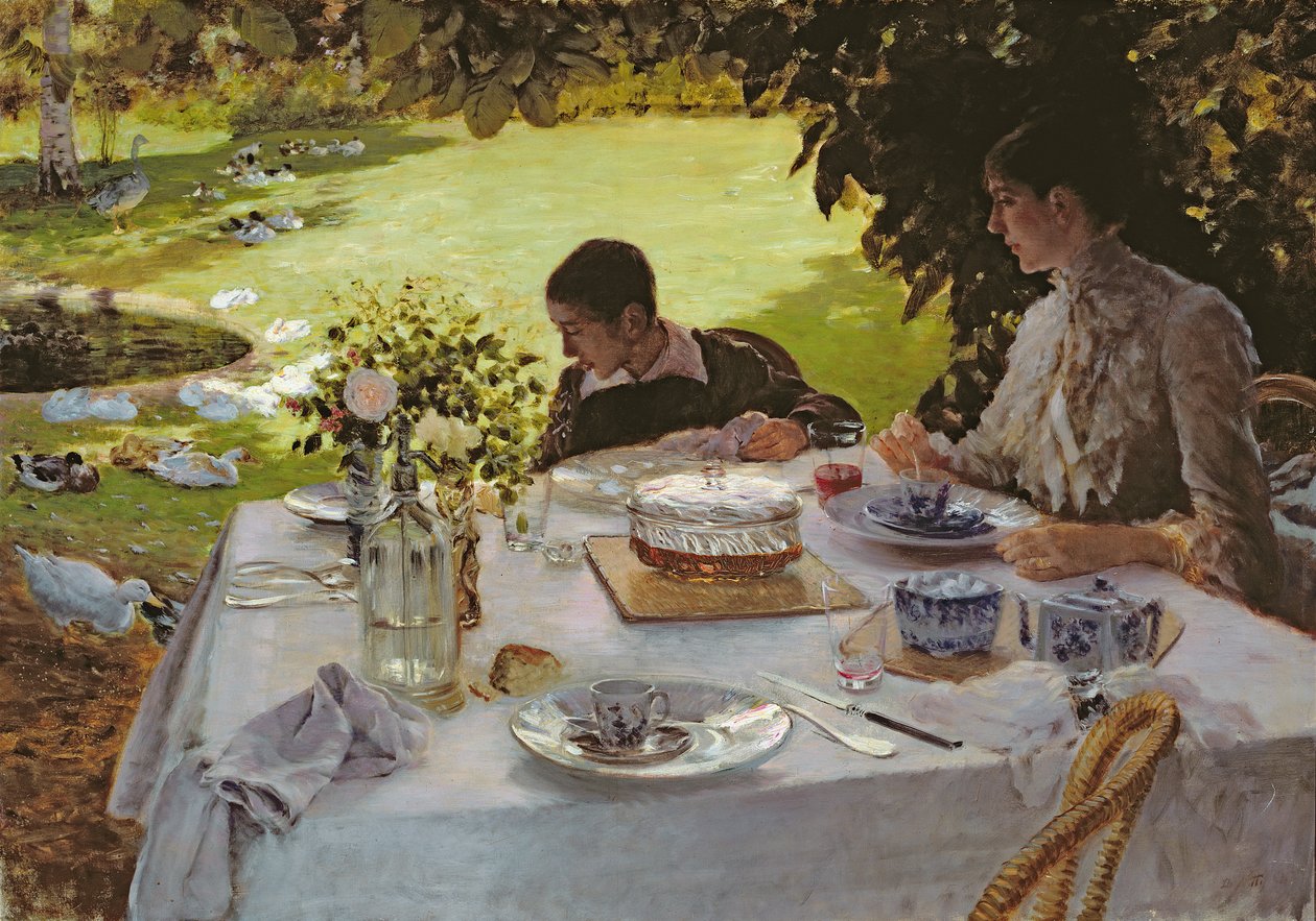Frokost i hagen, 1883 av Giuseppe de Nittis