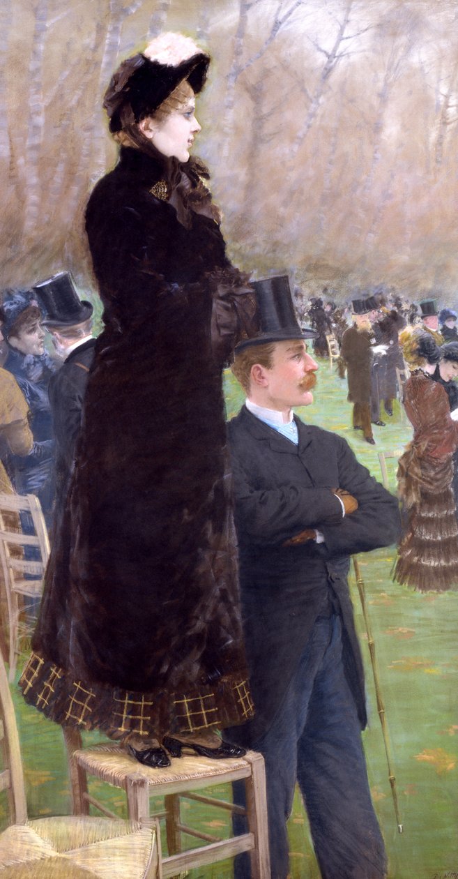 Veddeløpsbane ved Bois de Boulogne (pastell på papir) av Giuseppe de Nittis