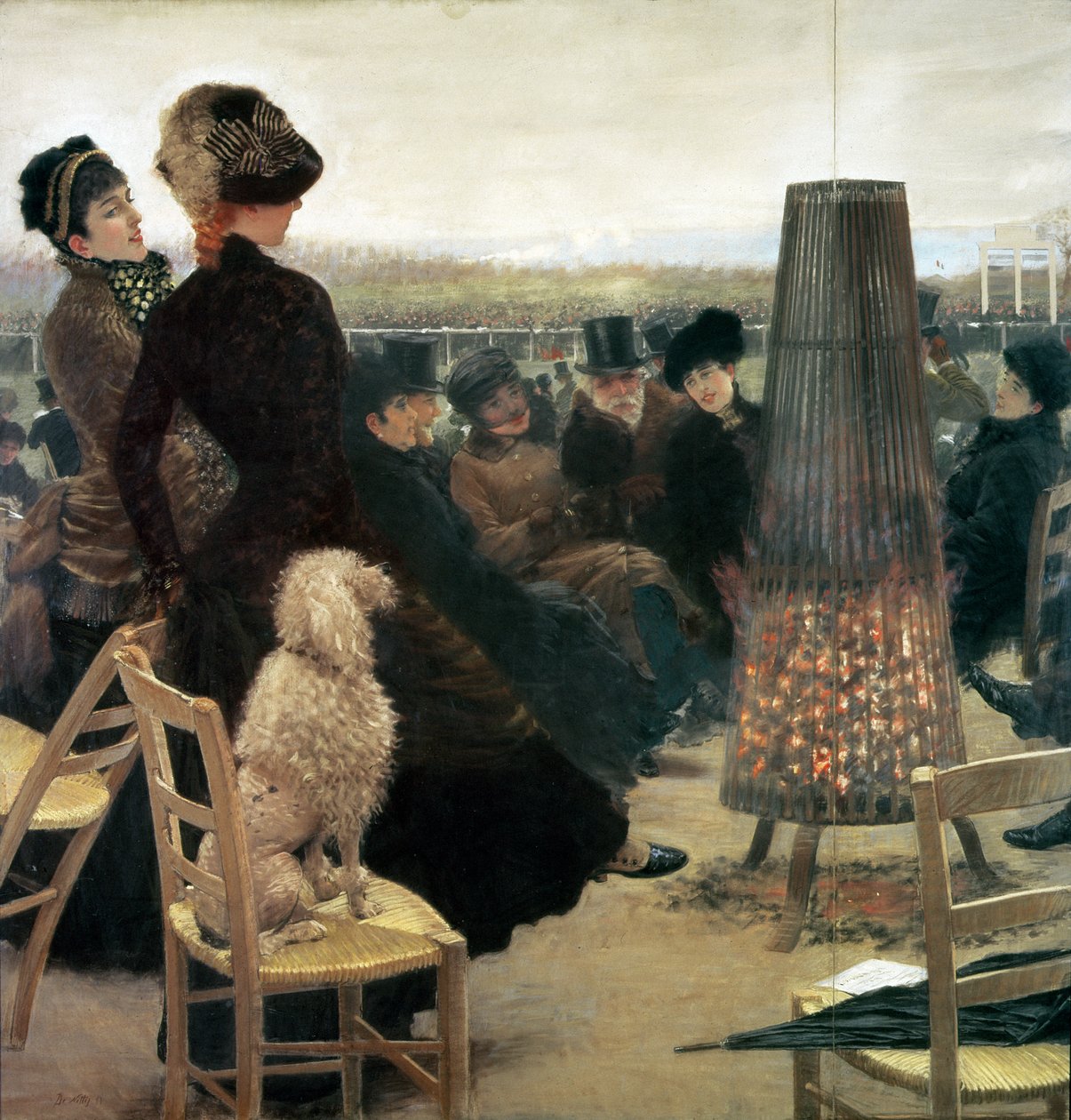 The Races at Auteuil, en del av en triptyk av Giuseppe de Nittis