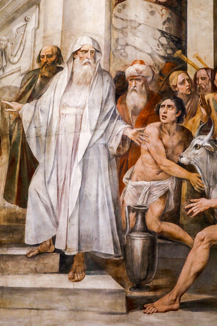 Numa Pompilius innfører vestalskulten (detalj) av Giuseppe Cesari