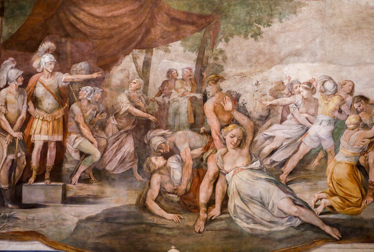 Voldtekt av sabinskvinnene (detaljer) av Giuseppe (1568 1640) Cesari