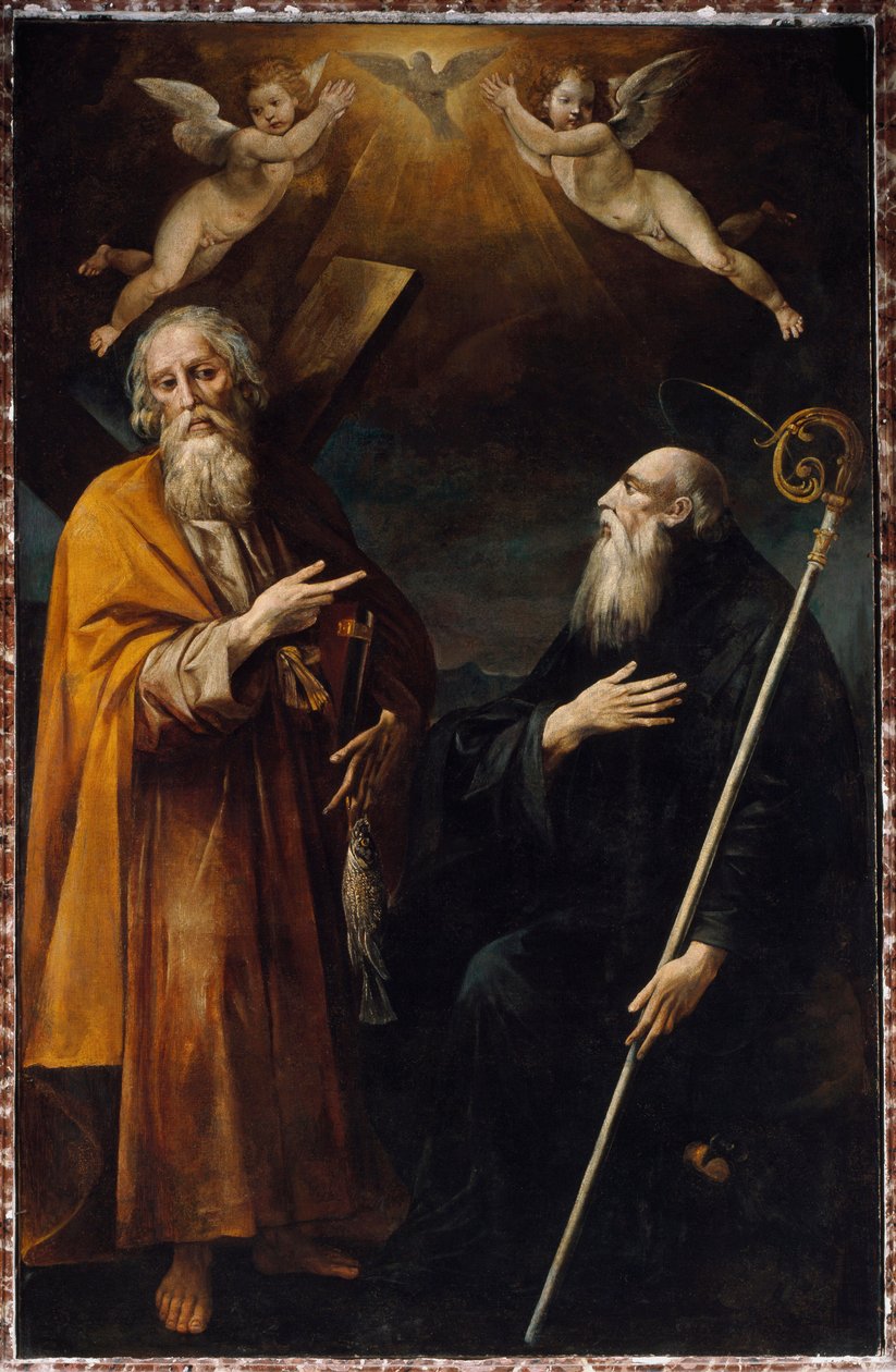 Representasjon av Saint Andre og Saint Benedict of Nursie (maleri av Giuseppe Cesari