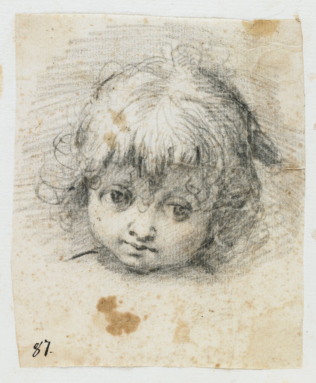 Portrett av et barn (svart kritt) av Giuseppe Cesari