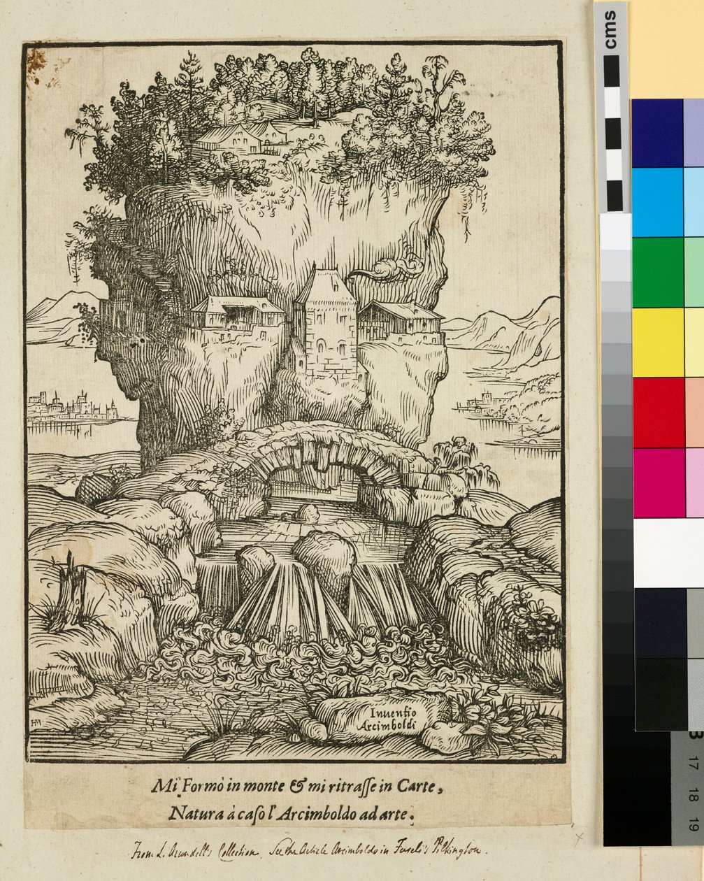 Hode i form av et fjell eller et antropomorfisk landskap av Giuseppe (after) Arcimboldo