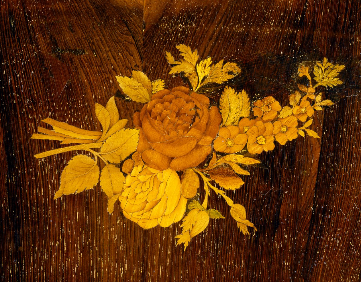 Bukett med blomster, detalj av innlegg fra bord av Giuseppe Maggiolini skole. Italia, slutten av 1700-tallet av Giuseppe (school of) Maggiolini