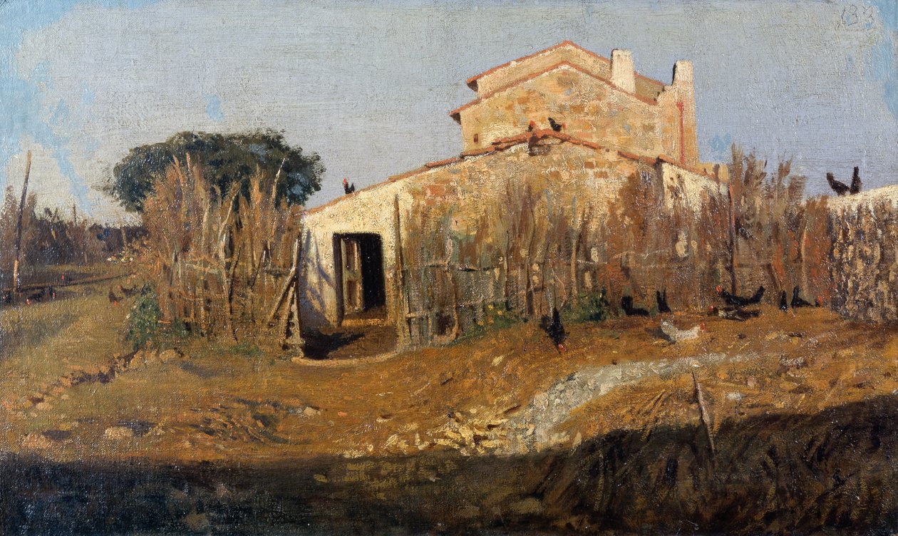 Huset til Diego Martelli, av Giuseppe Abbati (1836-1868), olje på lerret, 25x42 cm av Giuseppe Abbati