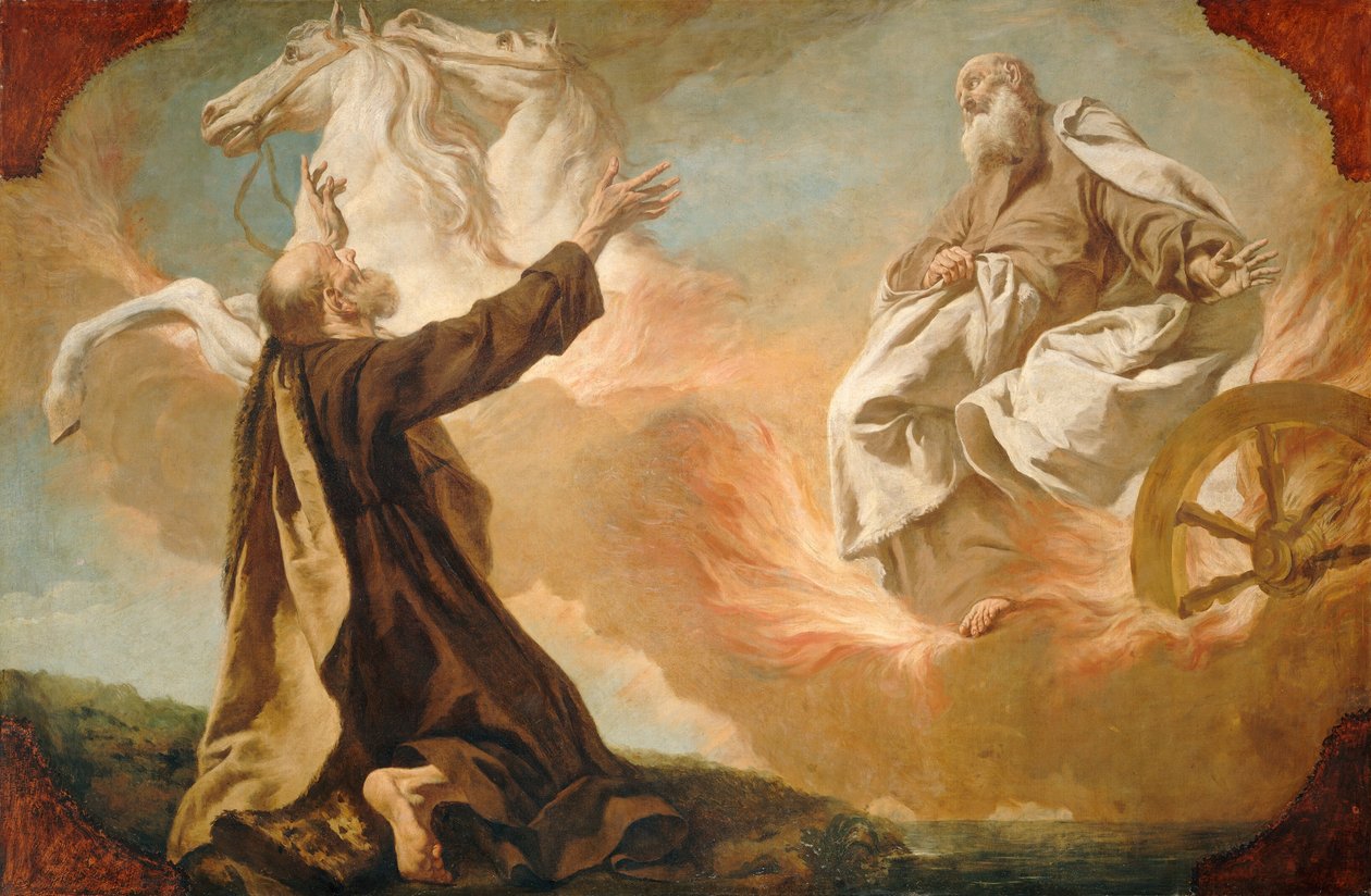Elijah tatt opp i en ildvogn av Giuseppe Angeli