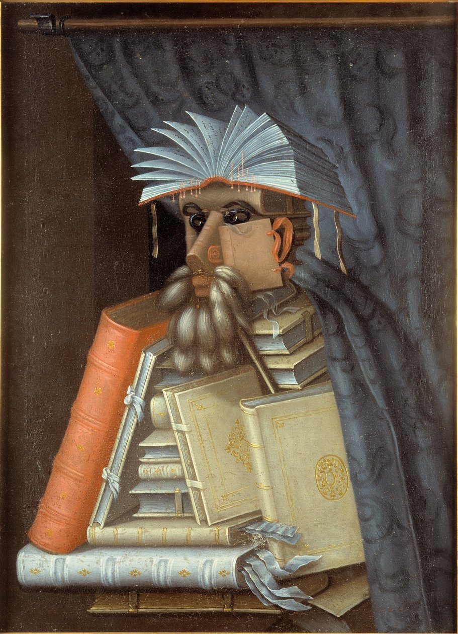Portrett av en bibliotekar, ca. 1566 (olje på lerret). av Giuseppe Arcimboldo