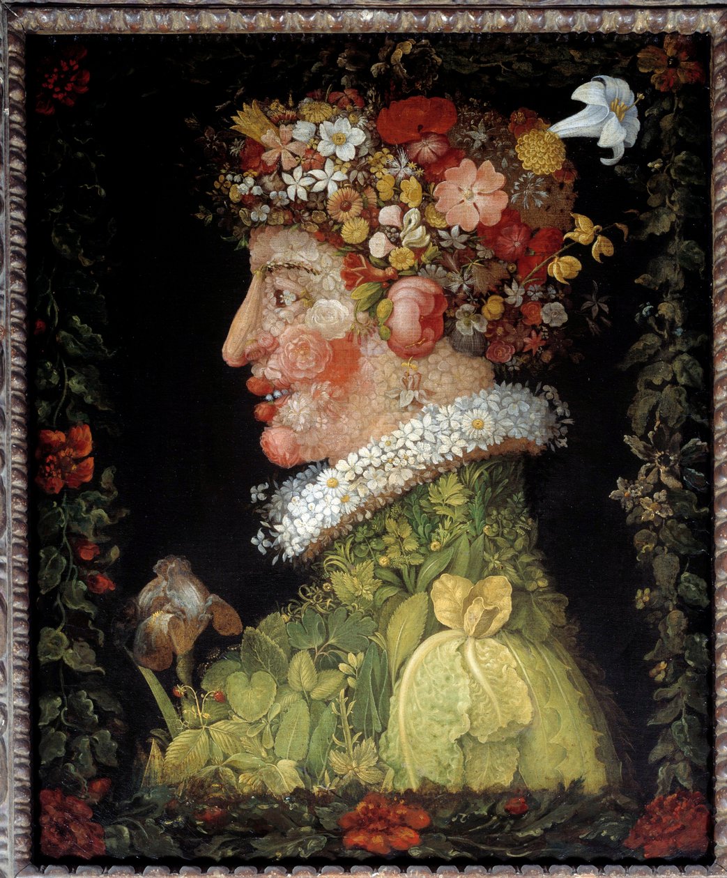 Spring (fra en serie som skildrer de fire sesongene) av Giuseppe Arcimboldo