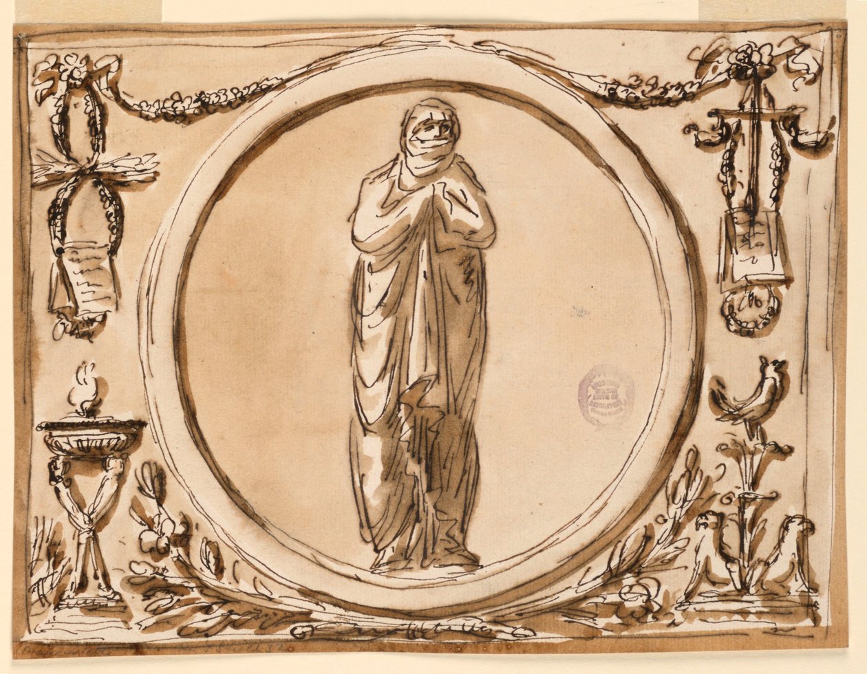 Dekorasjon av et panel av Giuseppe Barberi