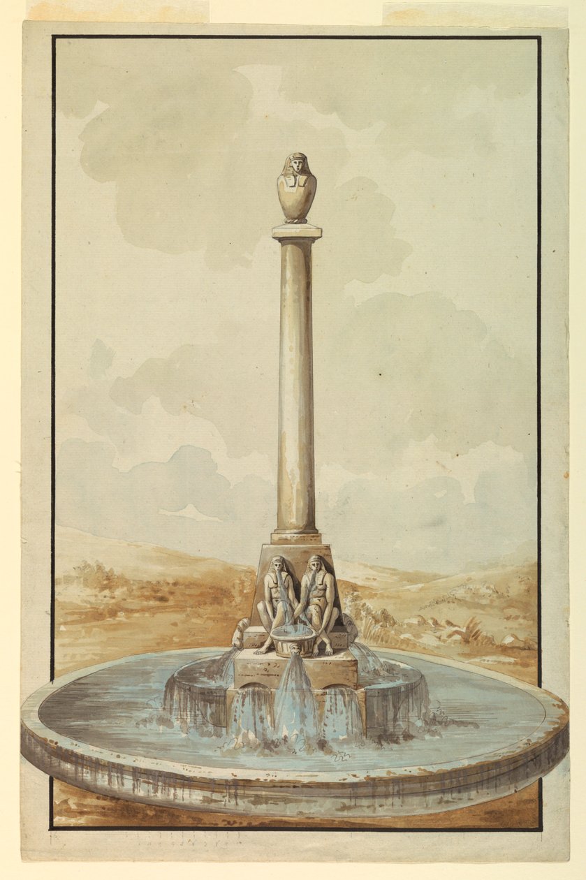 Design for Fountain with Canopic Jar av Giuseppe Barberi