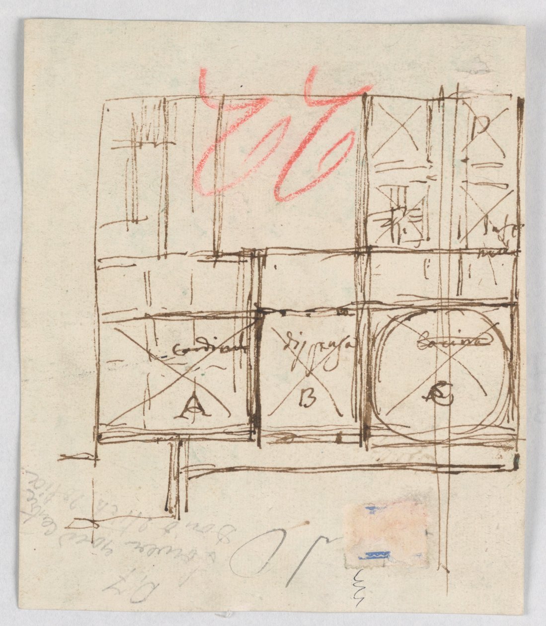 Plan for sykehuset St. Trinità dei Pellegrini, Roma, Italia av Giuseppe Barberi