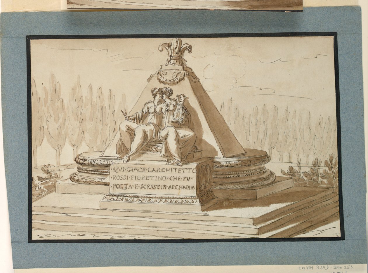 Gravmonument for arkitekt Filipp del Rosso av Giuseppe Barberi