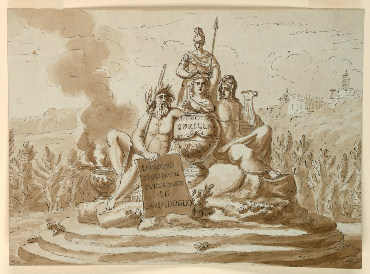 Gravmonument for poeten Maria Maddalena Morelli av Giuseppe Barberi