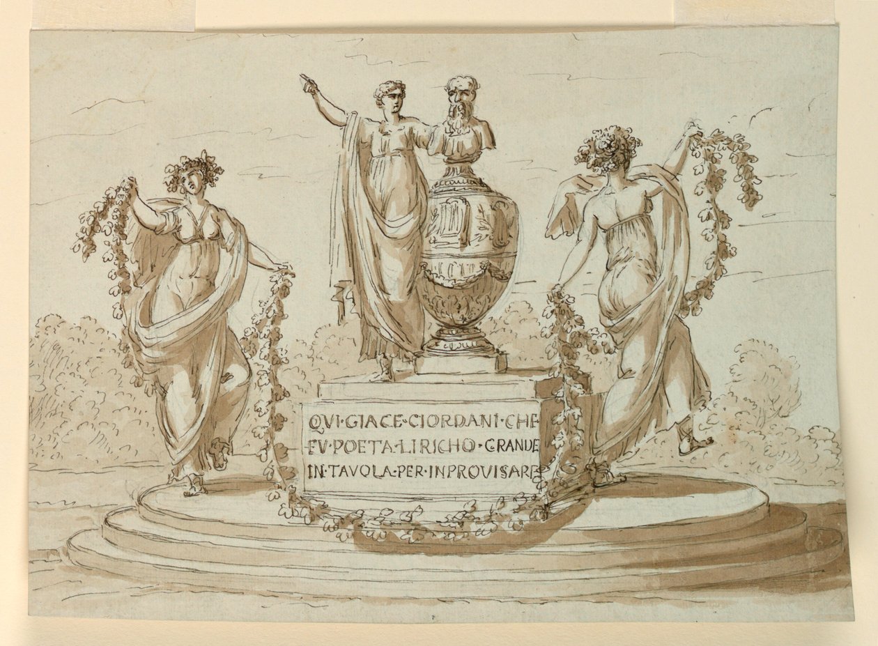 Gravmonument for poeten Pietro Giordani av Giuseppe Barberi
