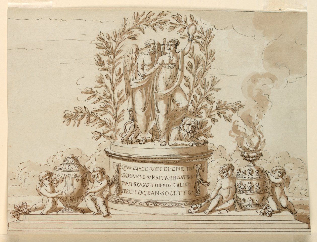 Gravmonument for forfatteren Vecei av Giuseppe Barberi
