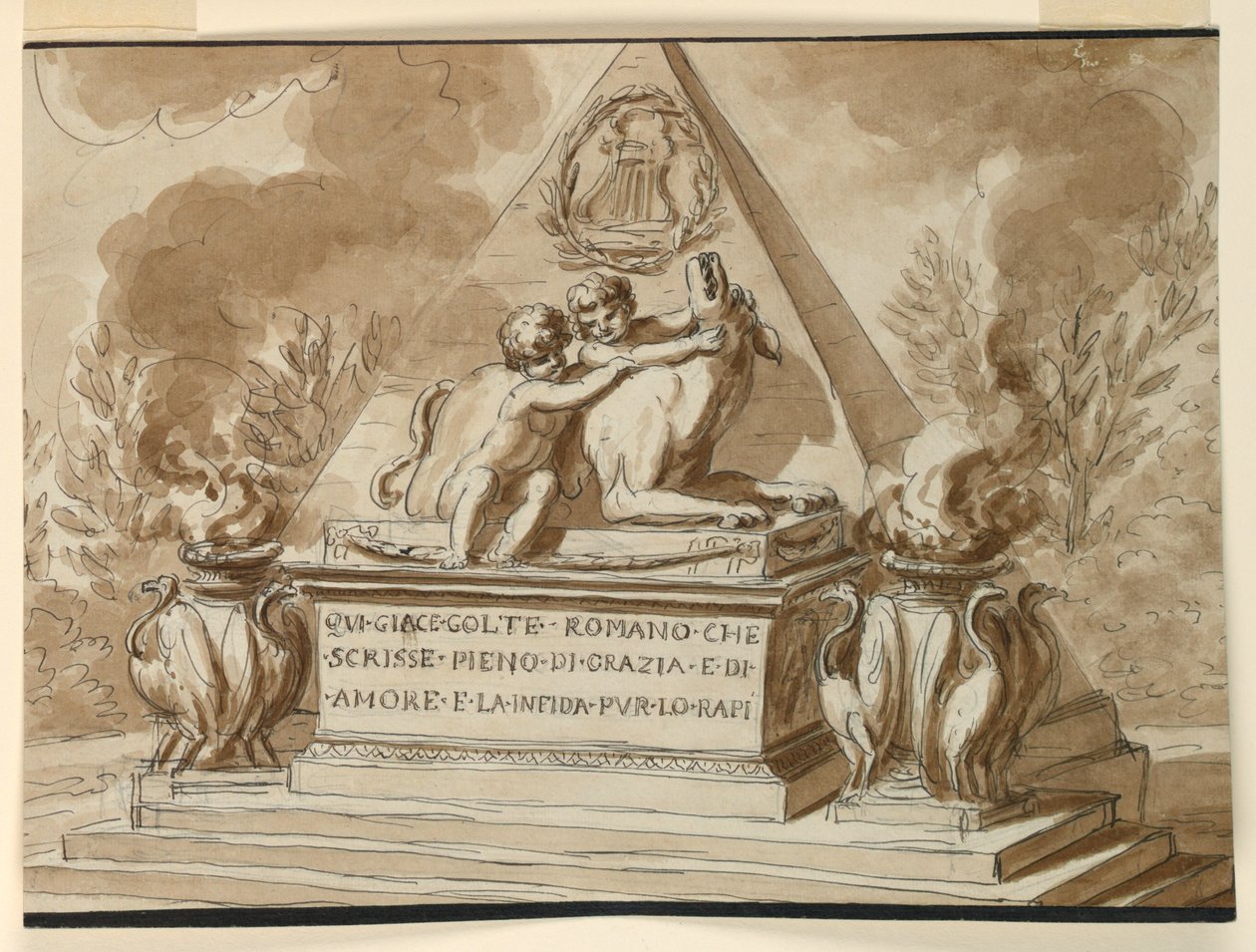 Gravmonument for poeten Colte i Roma av Giuseppe Barberi