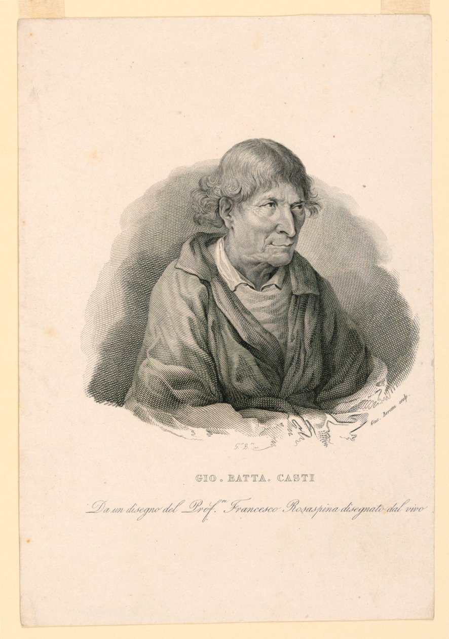 Portrett av Giovanni Battista Casti (1721-1803) av Giuseppe Beretta