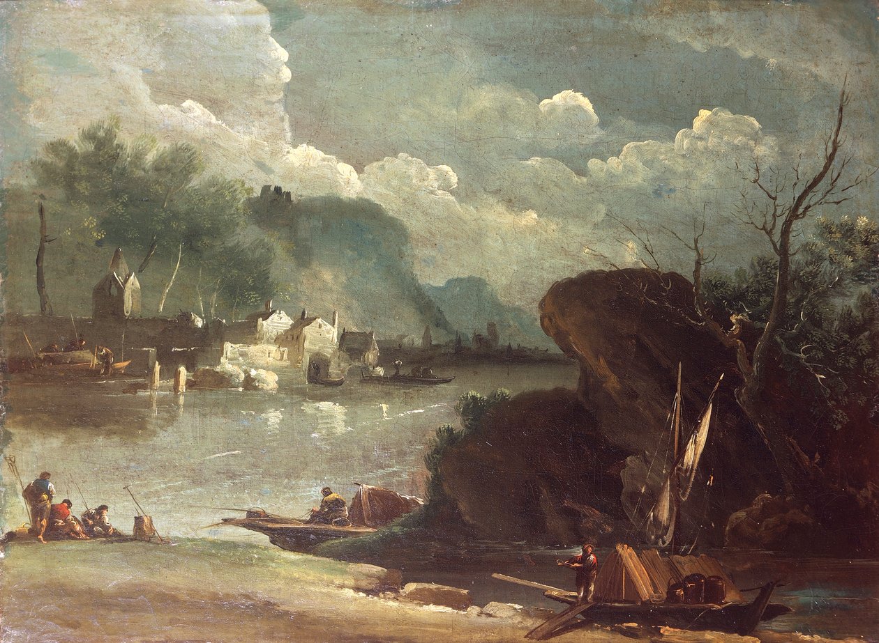 Fantastisk landskap, av Giuseppe Bernardino Bison (1762-1844). av Giuseppe Bernardino Bison