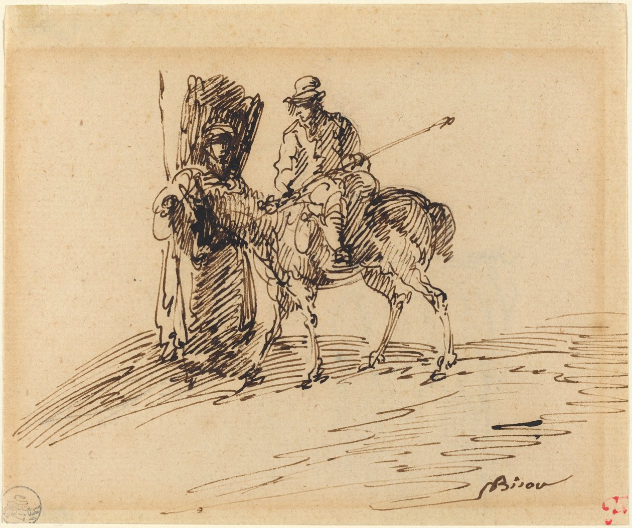 Rytter med bonde av Giuseppe Bernardino Bison