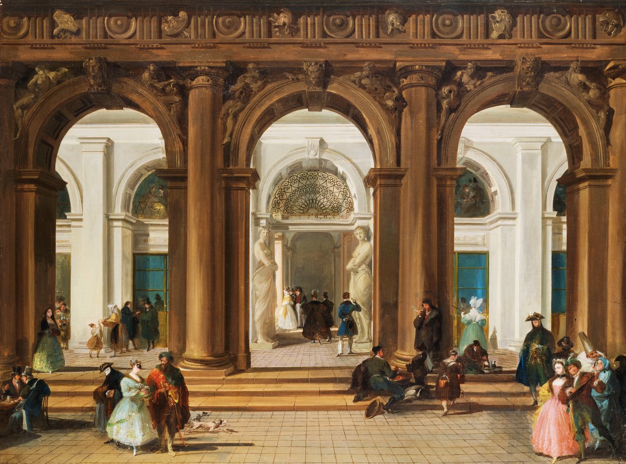 Inngangen til Biblioteca Marciana, Venezia, av Giuseppe Bernardino Bison