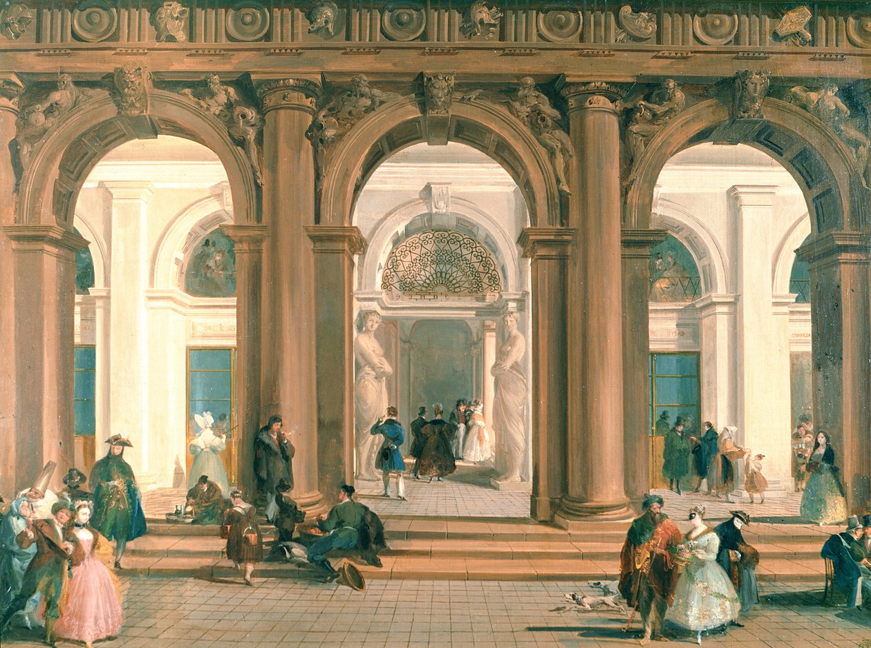 Inngangen til Biblioteca Marciana, Piazzetta, Venezia av Giuseppe Bernardino Bison