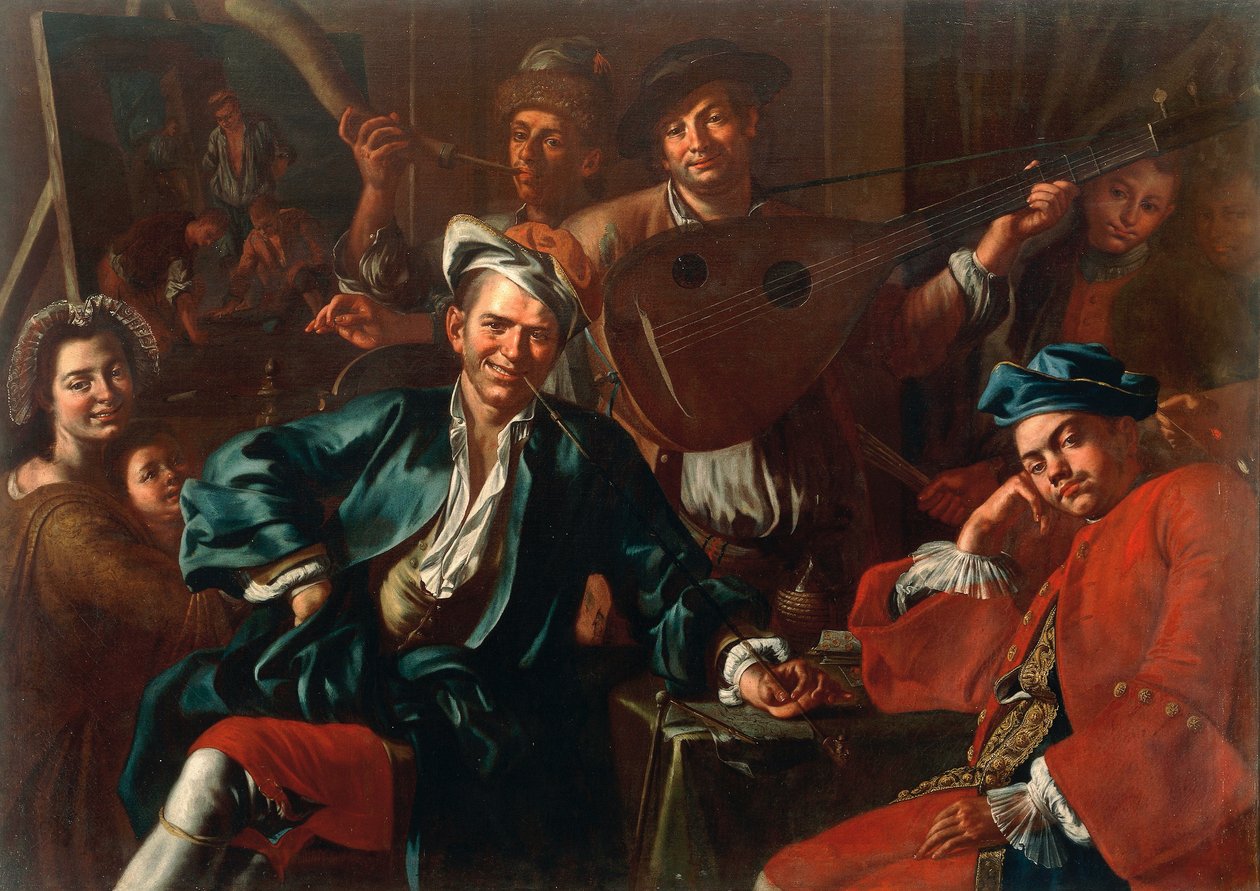Malerens atelier av Giuseppe Bonito (1707-1789), ca 1740 av Giuseppe Bonito
