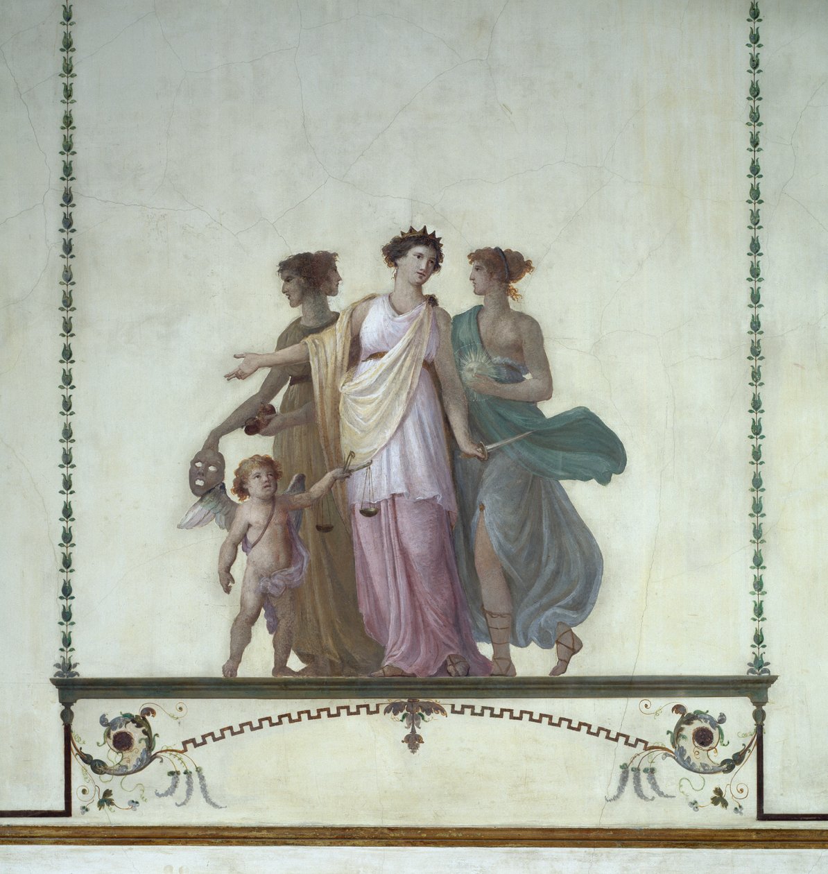 Allegori om komedie, rettferdighet og sannhet (fresco) av Giuseppe Borsato