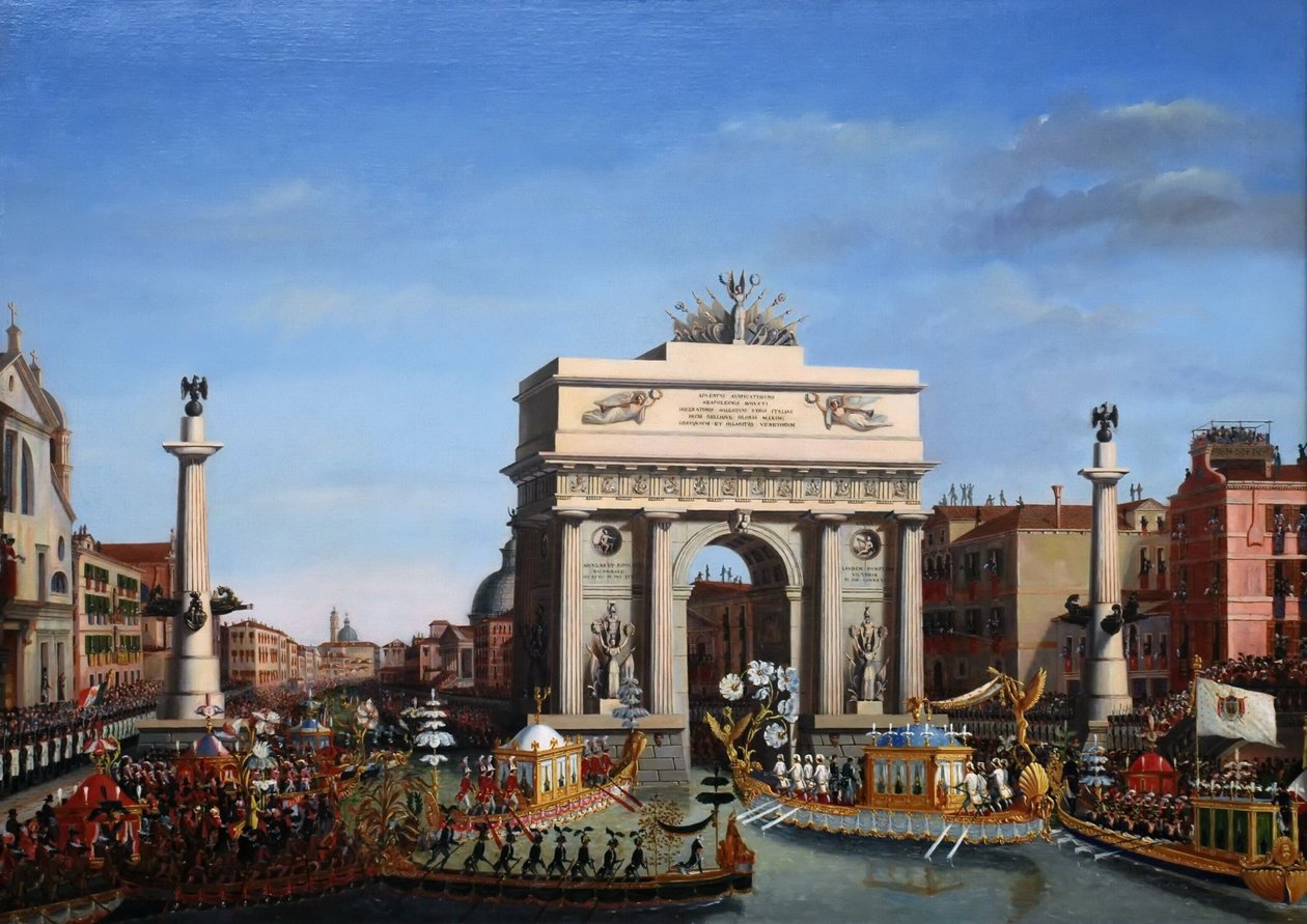 Napoleons inntog i Venezia den 29. november 1807 av Giuseppe Borsato