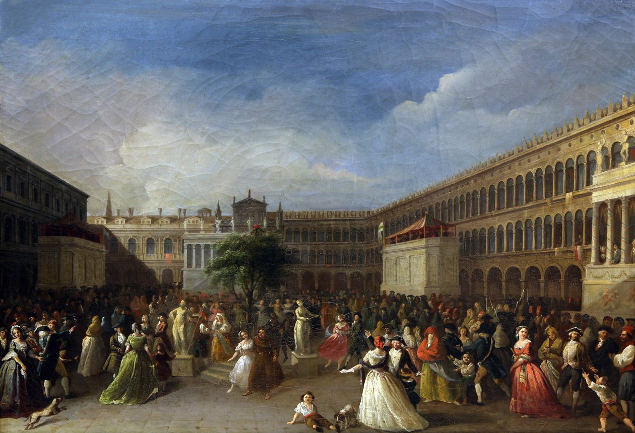 Frihetens tre reist på Piazza San Marco, 4. juni 1797, 1797. av Giuseppe Borsato