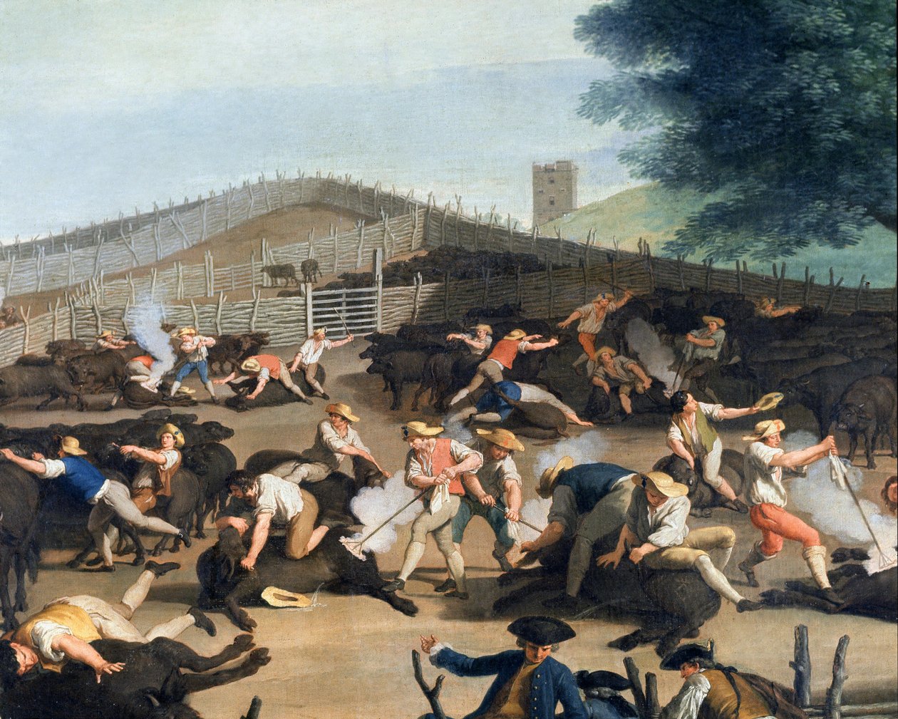 Husdyrmerking nær Roma, detalj (maleri av Giuseppe Bottani