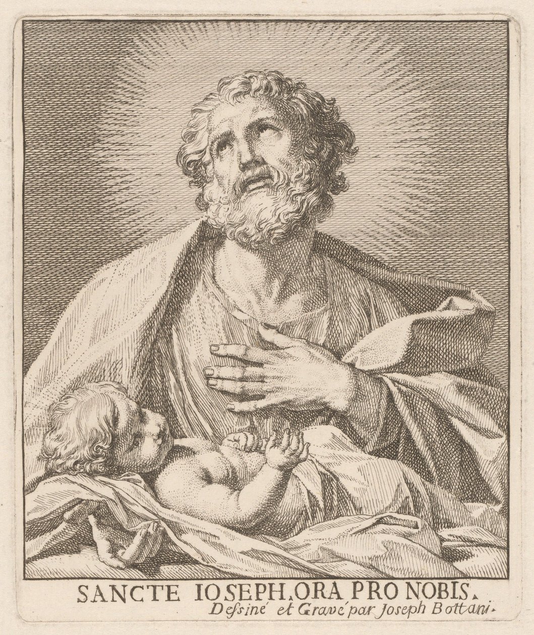 Den hellige Josef og Jesusbarnet av Giuseppe Bottani