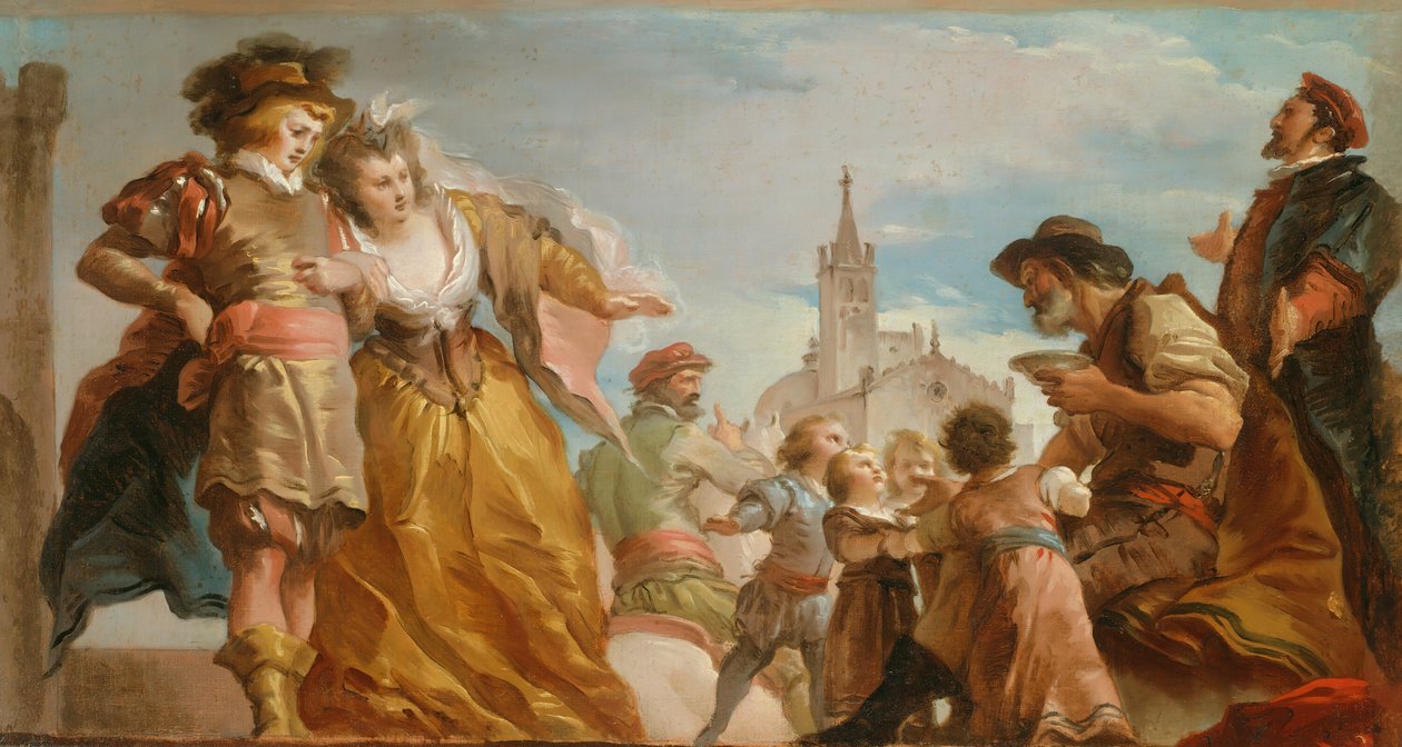 Møtet med Gautier, grev av Antwerpen, og hans datter, Violante, ca. 1787. av Giuseppe Cades