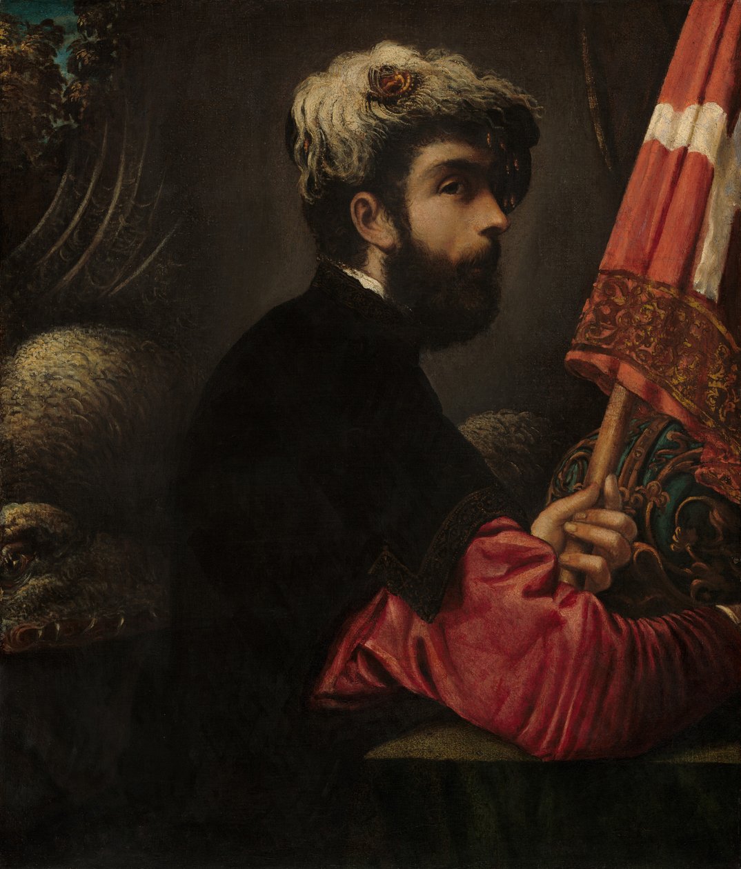 Portrett av en mann som Saint George, ca. 1620-tallet. av Giuseppe Caletti