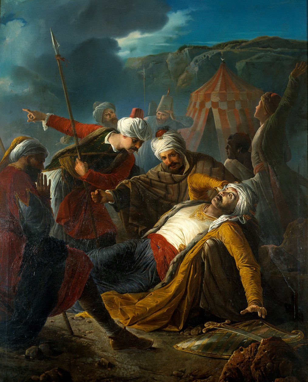 Draguts død, den store beleiringen av Malta i 1565, 1867 av Giuseppe Cali