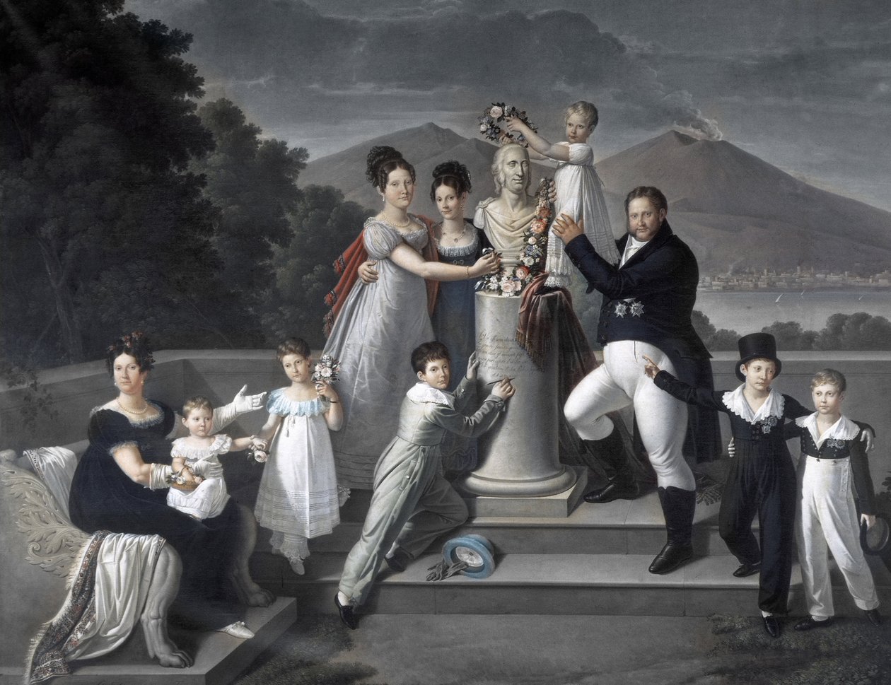 (Familien til kong Francesco I av de to Siciliene). Fra venstre til høyre: Maria Isabella di Borbone-Spain (andre kone til Francesco I), Maria Carolina Ferdinanda, Maria Antonietta storhertuginne di Toscana, Luisa Carlotta, Maria Cristina dronning av Spani av Giuseppe Cammarano