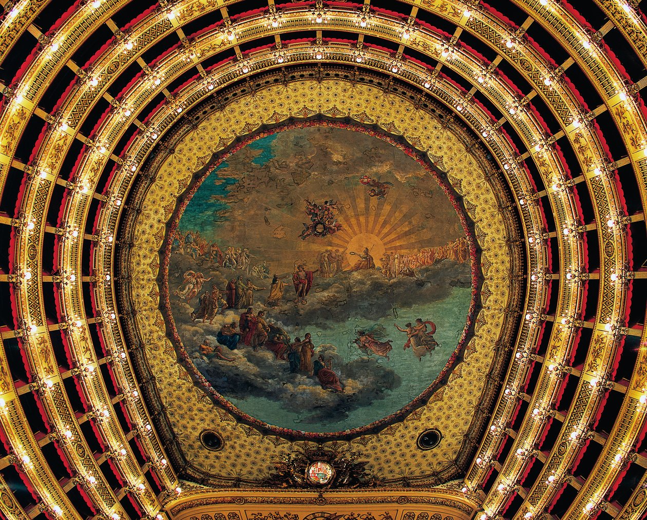 Taket malt av Giuseppe Cammarano (1766-1850), Teatro San Carlo (Royal Theatre of St Charles), Napoli, Campania, Italia av Giuseppe Cammarano
